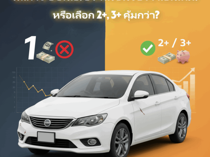 รถเก่า 7 ปีขึ้นไป: ประกันชั้น 1 ยังจำเป็นไหม? หรือเลือก 2+, 3+ คุ้มกว่า?