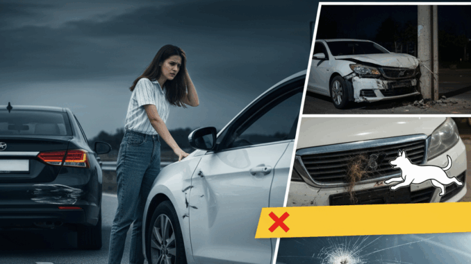 ชนแล้วหนี/ไม่มีคู่กรณี: เคลมประกันได้ไหม? ไขข้อสงสัยกรณีชนเสา, ชนหมา, หินดีด