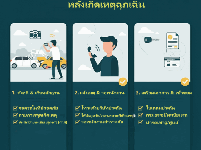 คู่มือการเคลมประกันรถยนต์หลังเกิดเหตุฉุกเฉิน