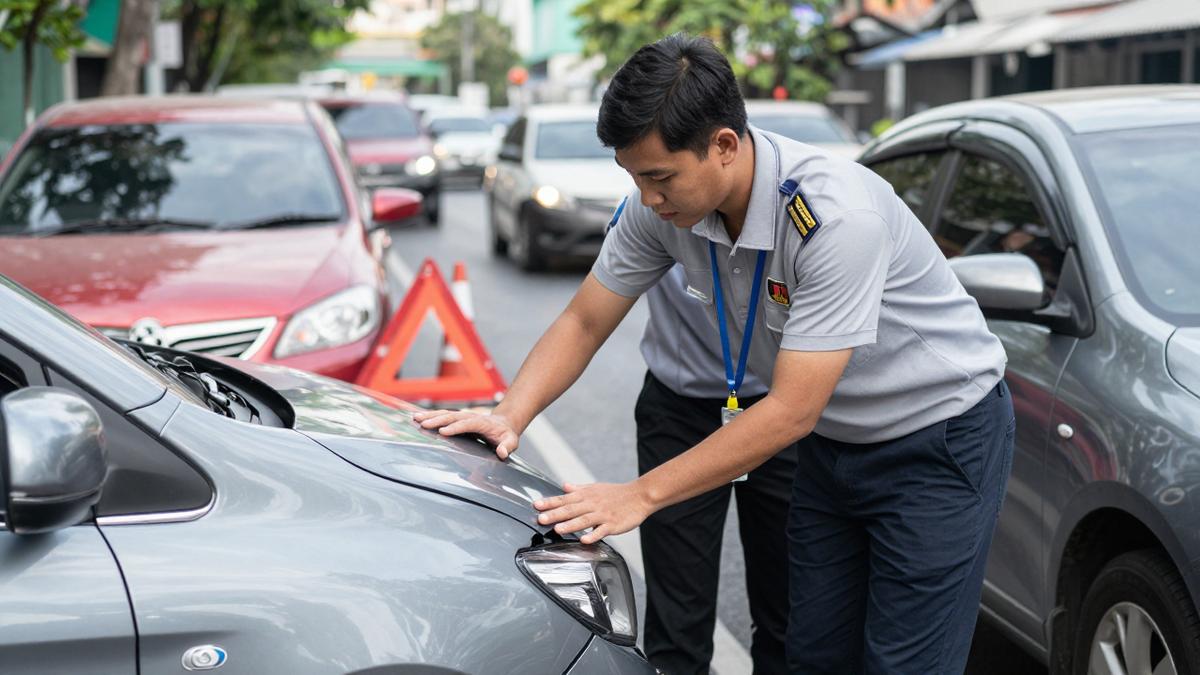 รถชนบนถนนเทพรัตน ขาเข้า กม.14 รถติดมาก ทำอย่างไร? วิธีเคลมประกันชั้น 3 ฉบับเข้าใจง่าย